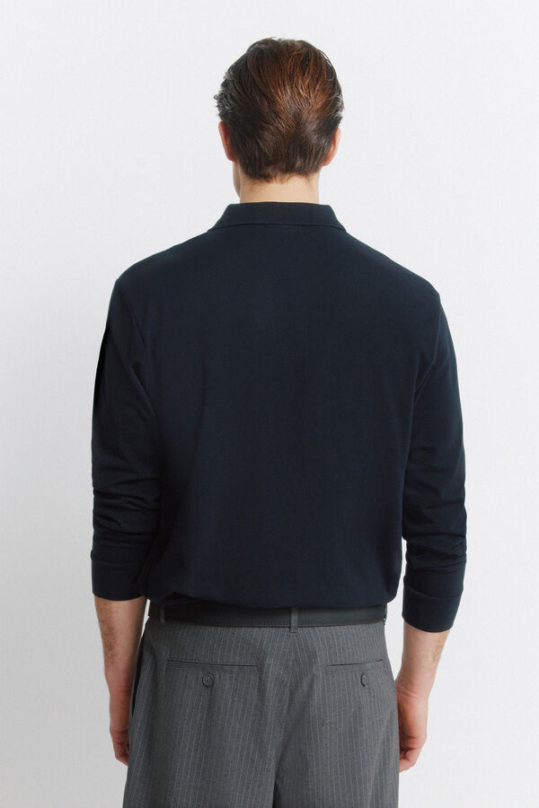 Springfield Polo Springfield b&aacute;sico manga comprida regular fit azul