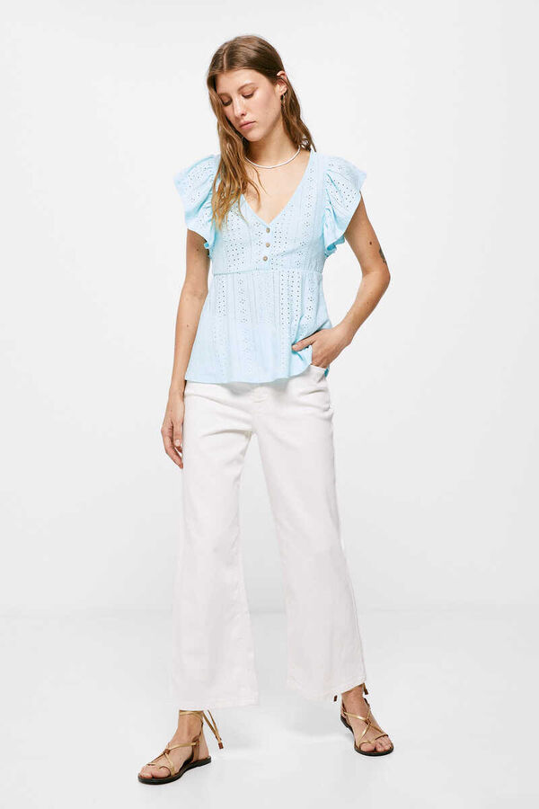 Springfield Blusa Peplum Estructura azul