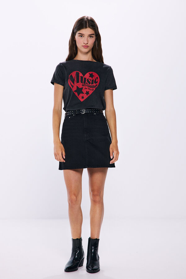 Springfield Falda mini vaquera negro