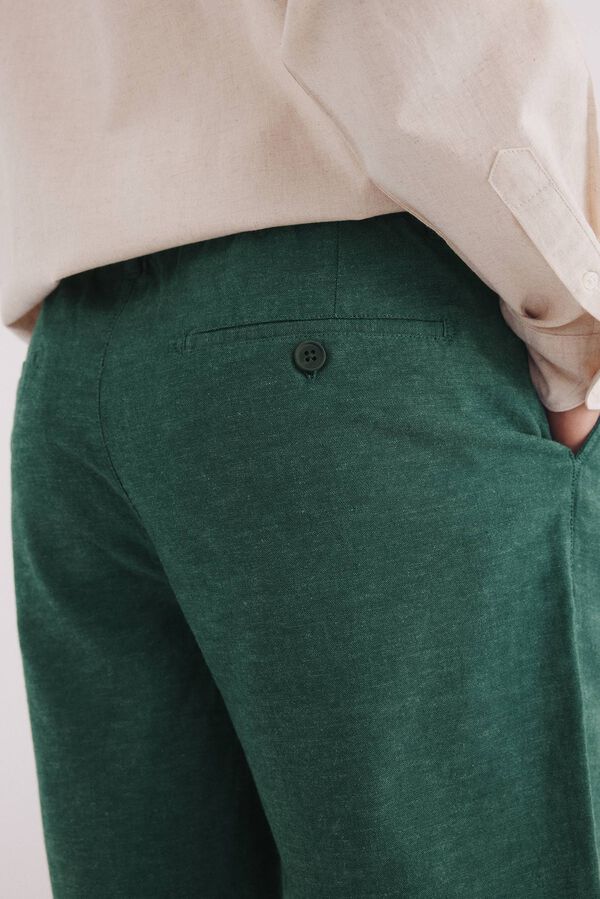 Springfield Bermuda lino slim fit verde