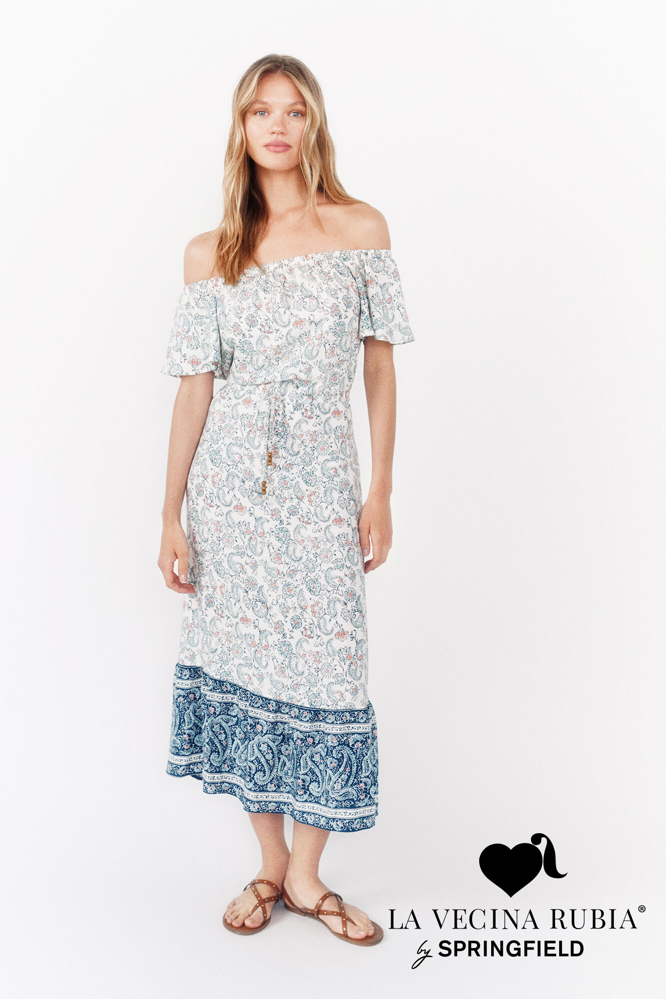 La Vecina Rubia Vestido midi "LUC&Iacute;A" - La Vecina Rubia