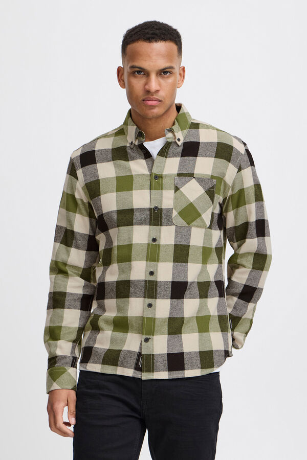 Blend Camisa xadrez de manga comprida  verde
