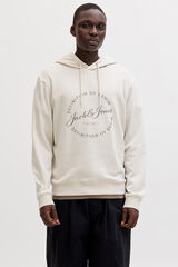 Jack & Jones Sweatshirt com capuz em felpa suave bege