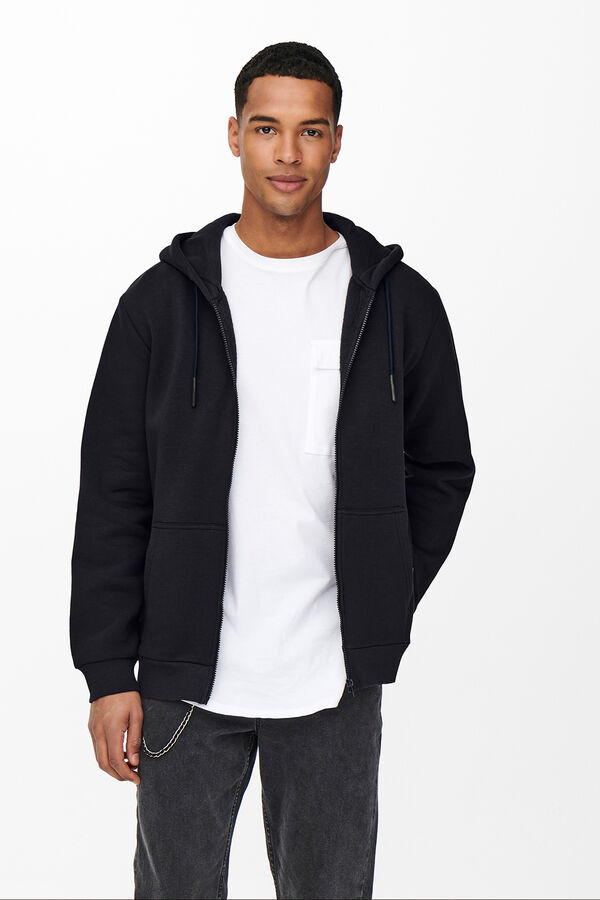 Only & Sons Sudadera con cremallera azul