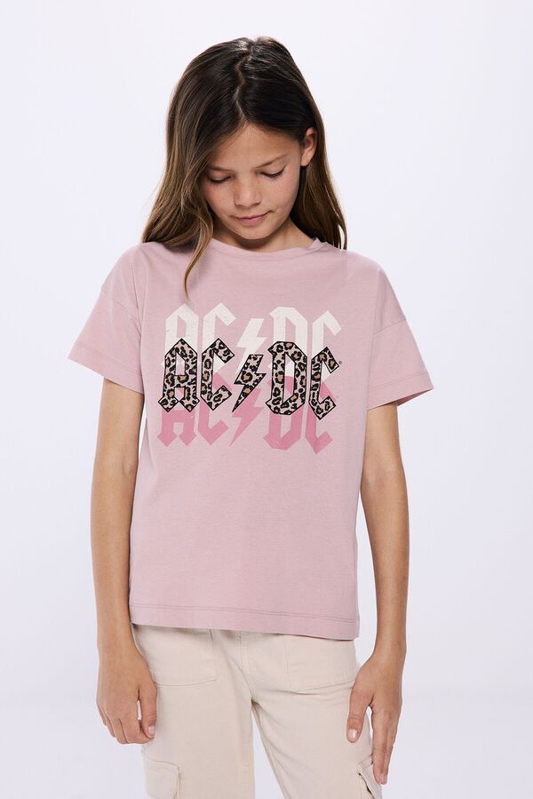 Springfield Kids Camiseta ACDC ni&ntilde;a rosa