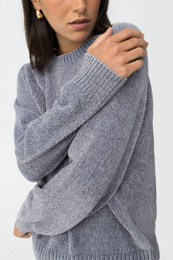 Tiffosi Camisola de malha macia e relaxada azul