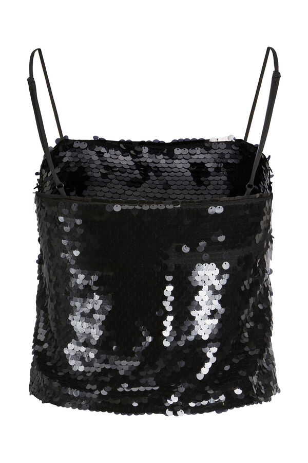 Jack & Jones Top de al&ccedil;as e lantejoulas preto