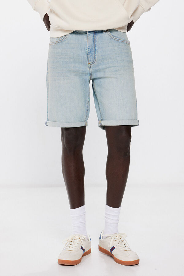 Springfield Bermuda vaquera slim turquesa