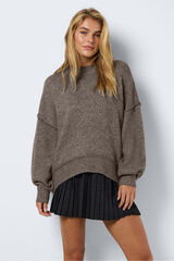 Noisy May jersey cuello alto costuras gris