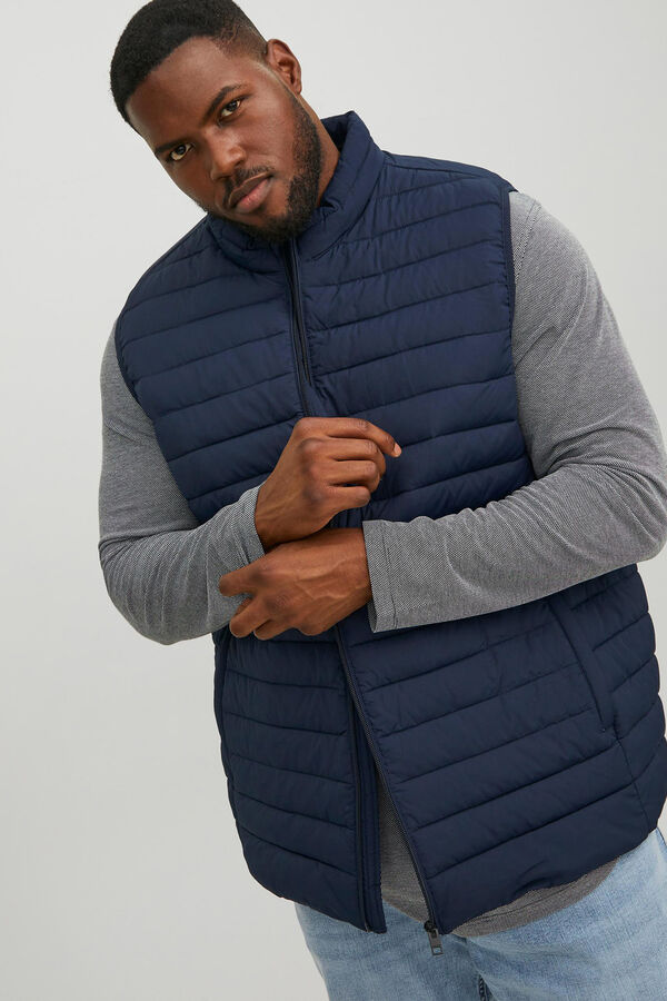 Jack & Jones PLUS Colete acolchoado poliéster reciclado PLUS azul