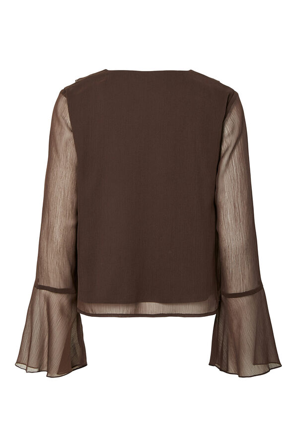 Pieces Blusa manga larga marr&oacute;n