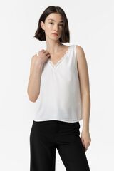 Tiffosi Top com renda branco