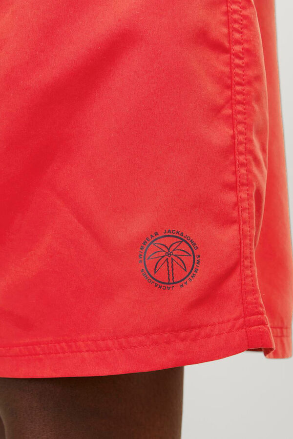 Jack & Jones PLUS Fato de banho liso regular fit Plus vermelho