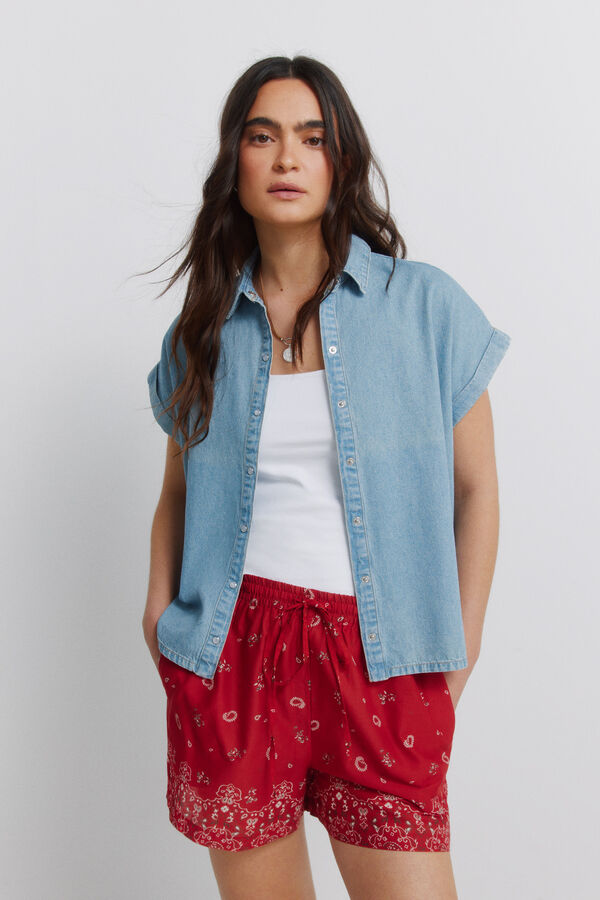 Springfield Cal&ccedil;&otilde;es de algod&atilde;o estampado vermelho