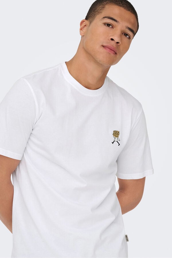 Only & Sons T-shirt de manga curta. branco