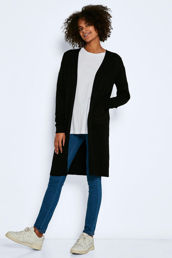 Noisy May C&aacute;rdigan largo de punto negro