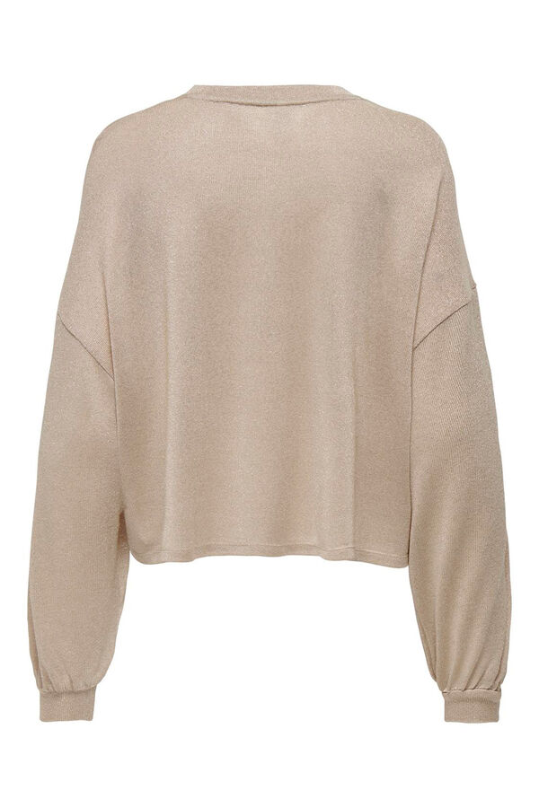 Only Top fluido con lurex beige