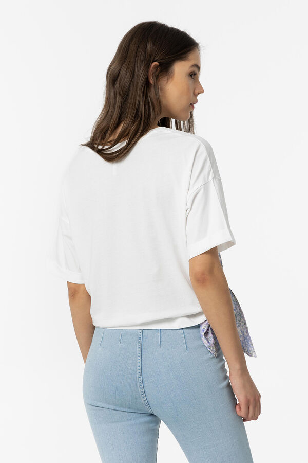 Tiffosi Camiseta Combinada con Nudo blanco