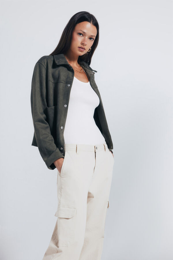 Springfield Pantalones cargo algod&oacute;n nude