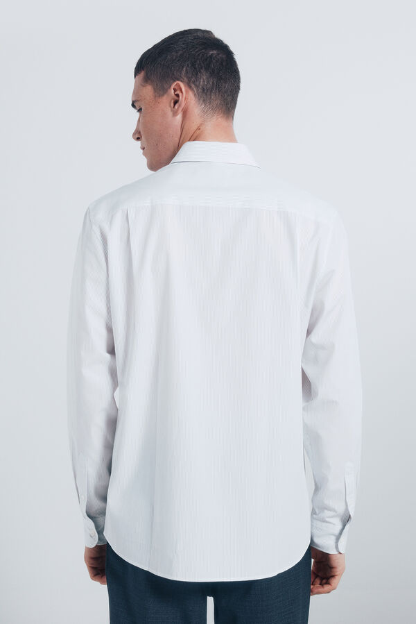 Springfield Camisa popel&iacute;n rayas azul