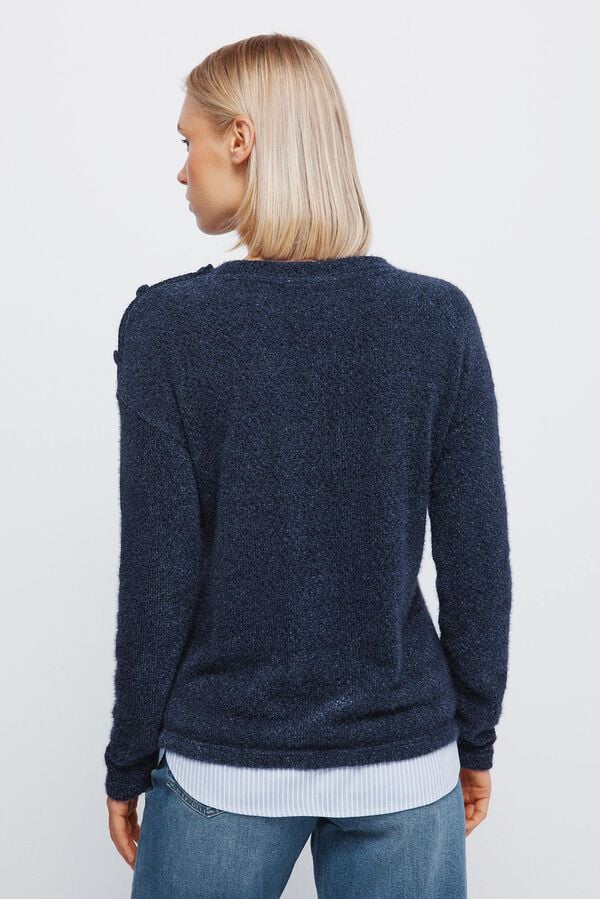 Springfield Camisola chenille combinada azul