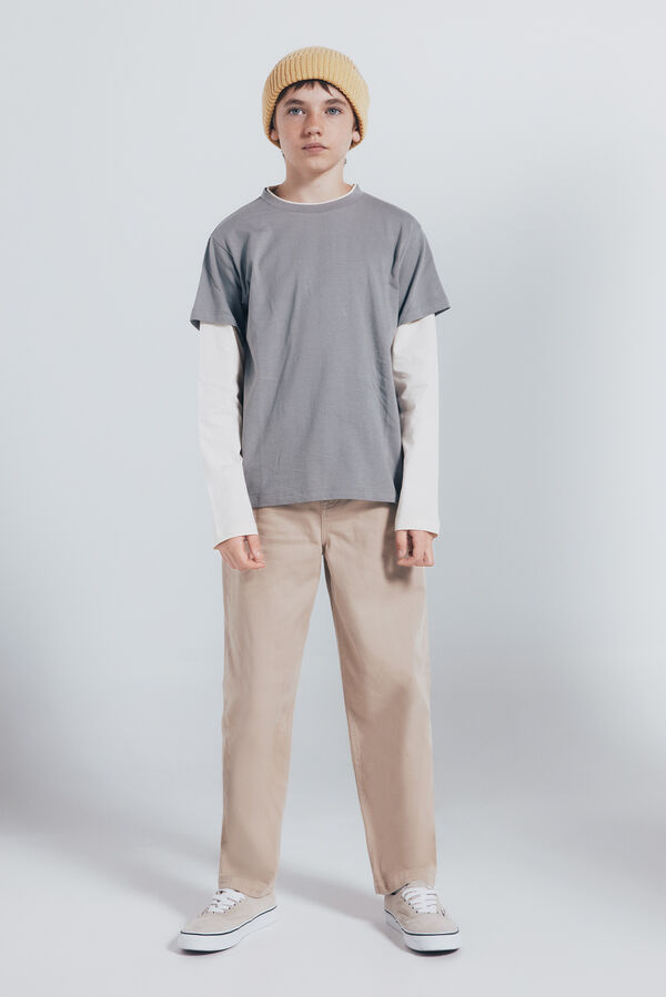 Springfield Kids Camiseta manga larga doble manga ni&ntilde;o gris