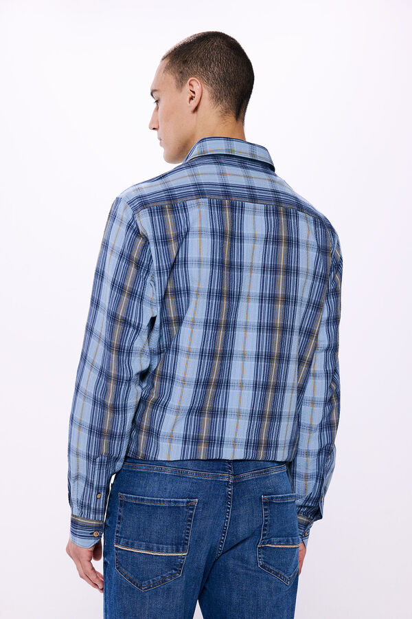 Springfield Camisa xadrez xadrez azul