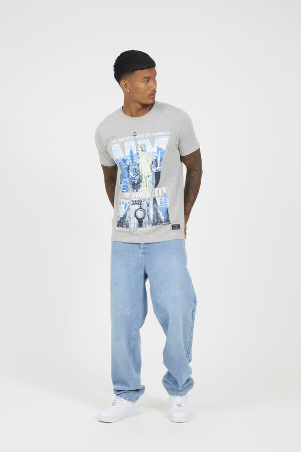 Brave Soul T-shirt estampada com manga curta cinzento