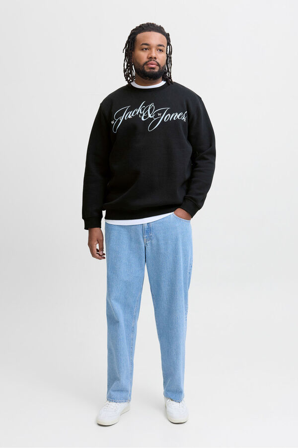 Jack & Jones PLUS Sudadera logo frontal negro