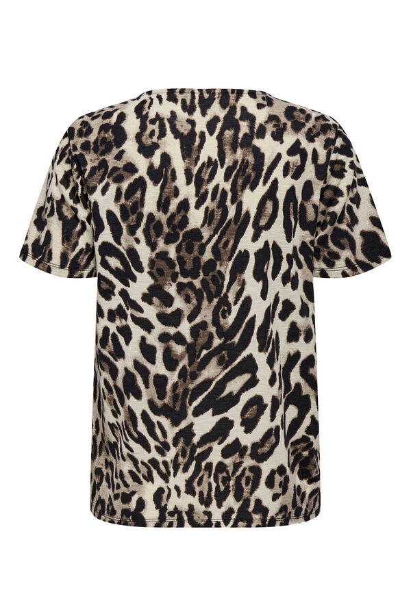 JDY Camiseta de renda renda manga curta bege