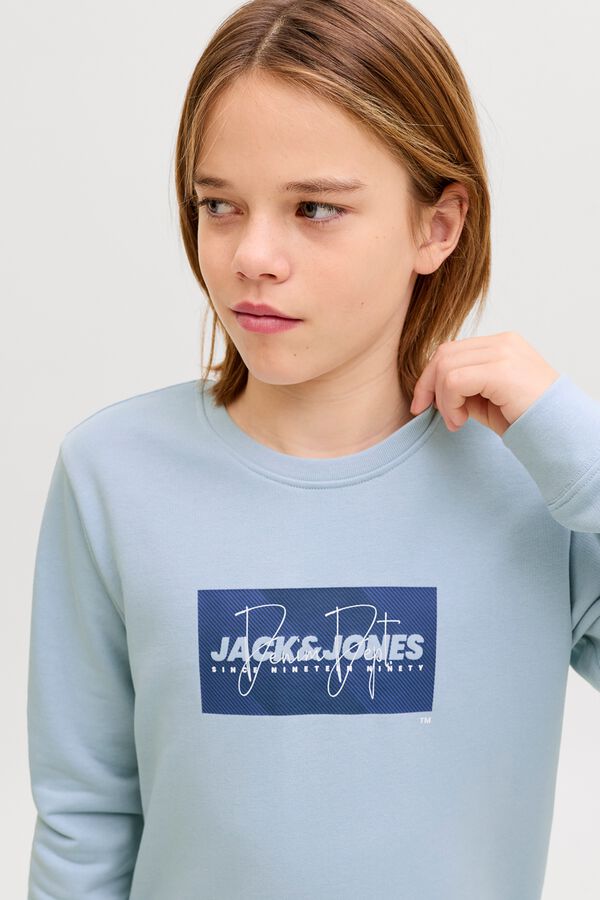 Jack & Jones Junior Sudadera logo cuadrado azul