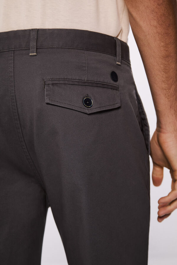 Springfield Cal&ccedil;a slim fit com microestrutura colorida cinzento