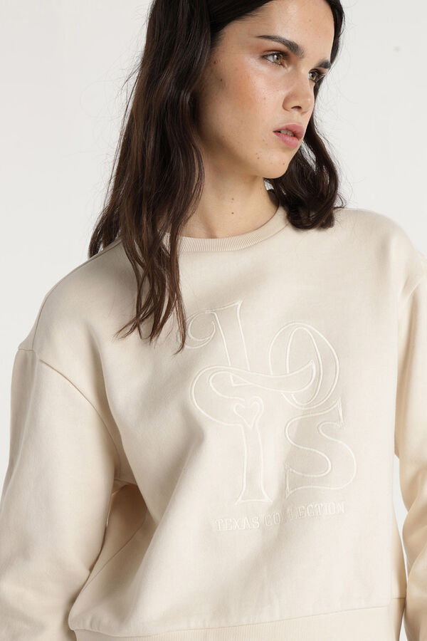 Lois  Sweatshirt gola caixa bege