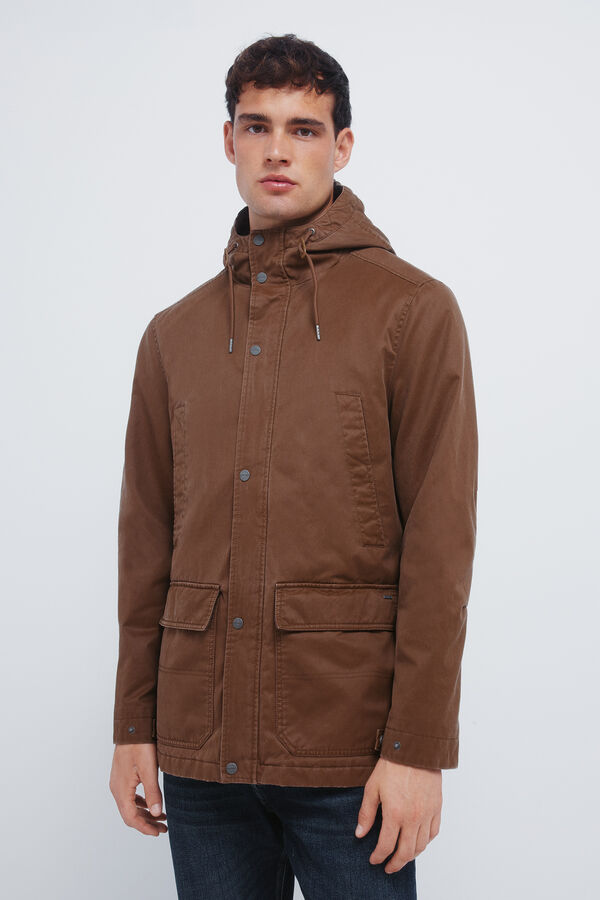 Springfield Parka de algod&atilde;o camel