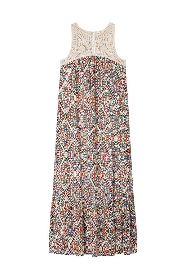 Springfield Vestido midi halter crochet tostado