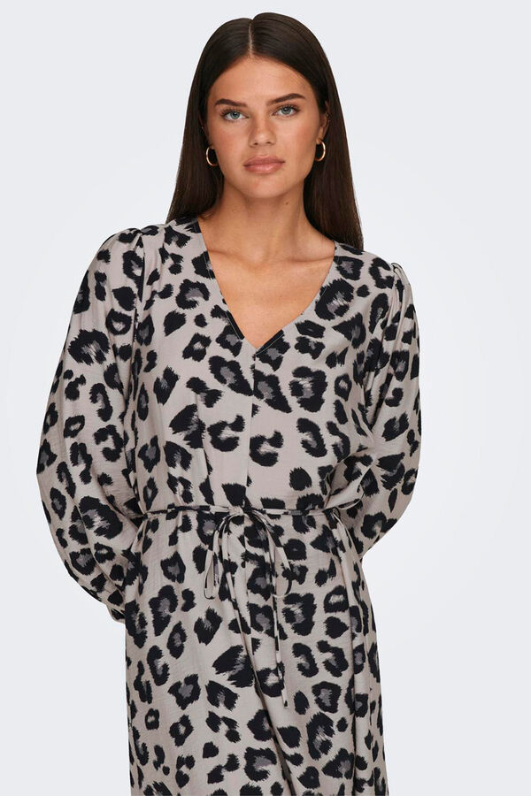 JDY Vestido de manga larga gris