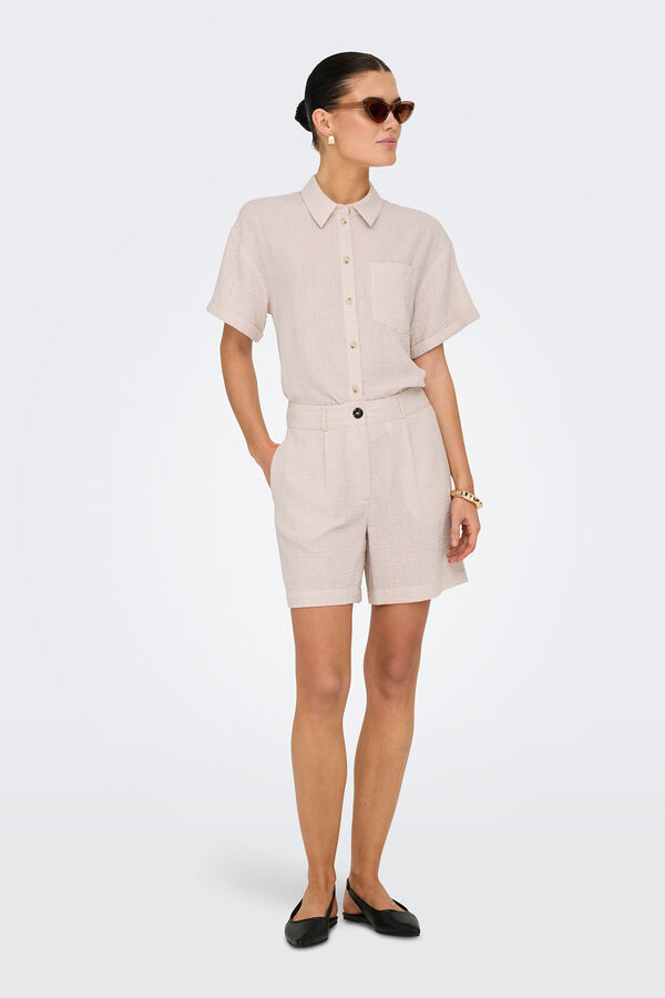 JDY Camisa manga curta bege