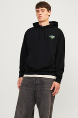 Jack & Jones Sudadera loose fit estampa negro
