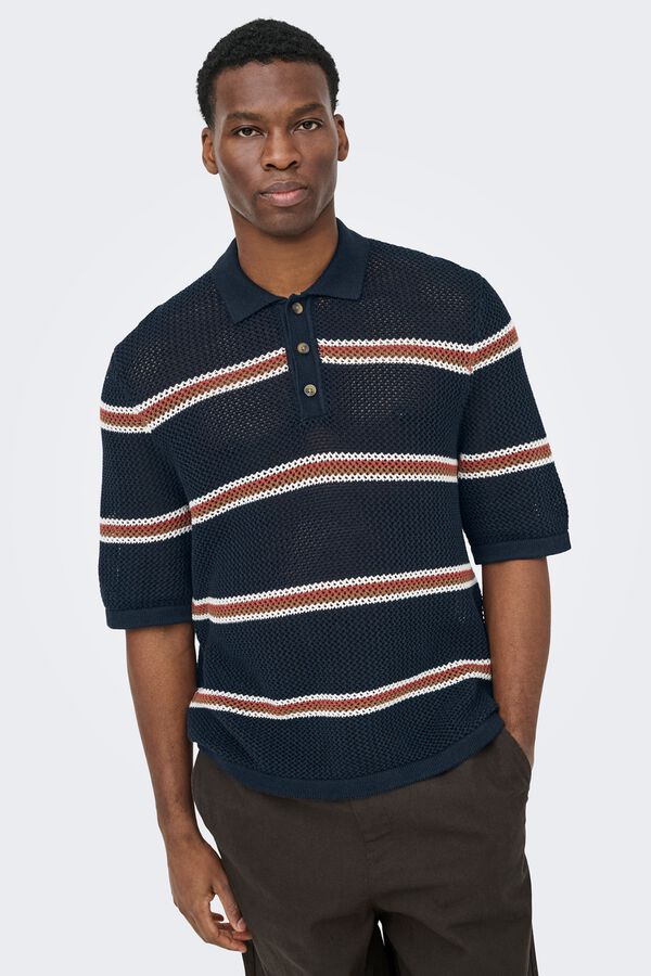 Only & Sons Polo de malha azul