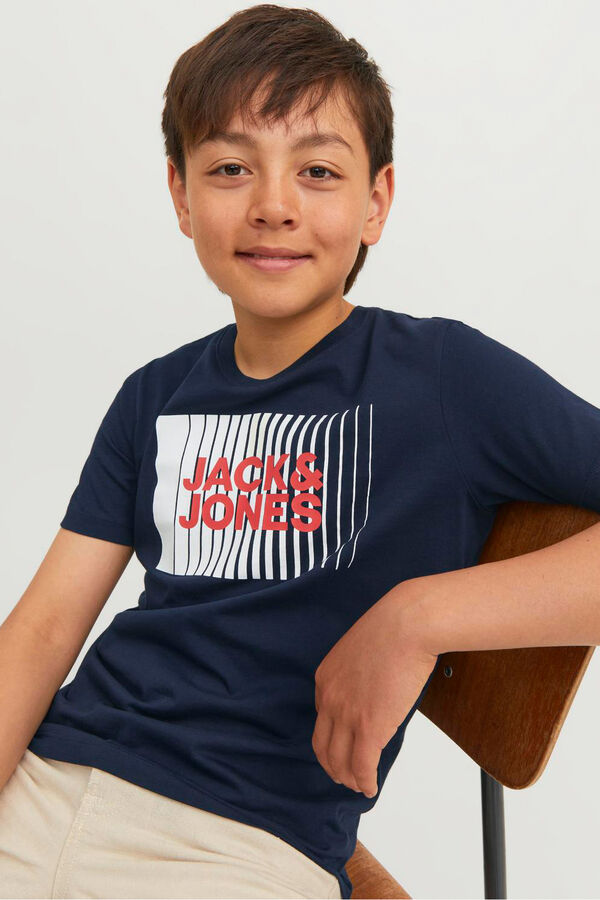 Jack & Jones Junior Camiseta regular fit estampada azul