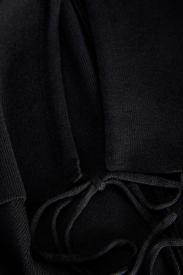 Jack & Jones Top de malha fina com franzido preto