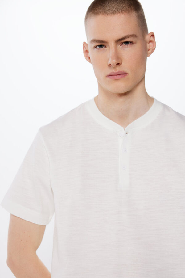 Springfield T-shirt decote padeiro bege