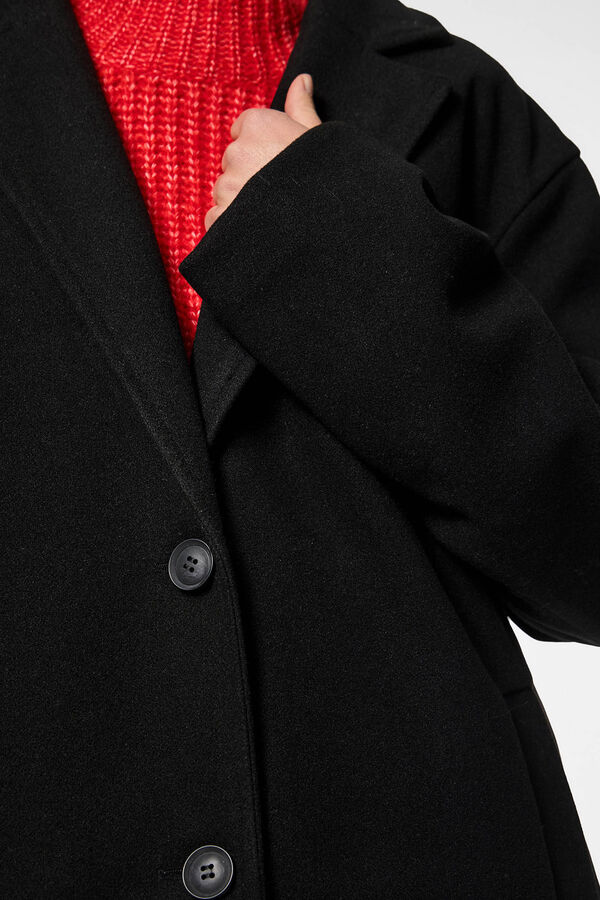 Pieces Sobretudo longo de pano preto