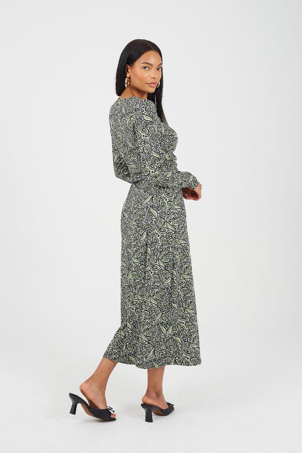Brave Soul Vestido largo estampado verde