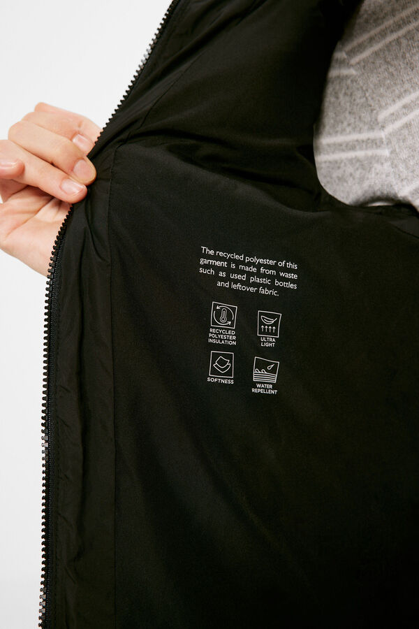 Springfield Colete Acolchoado Comprido Poli&eacute;ster Reciclado preto