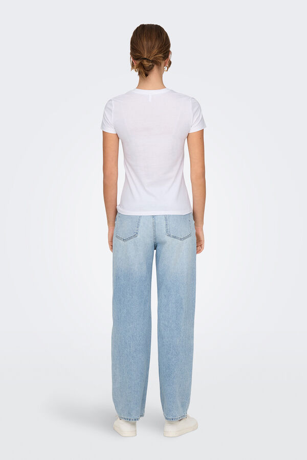 Only Camiseta de manga corta con dibujo frontal amarillo