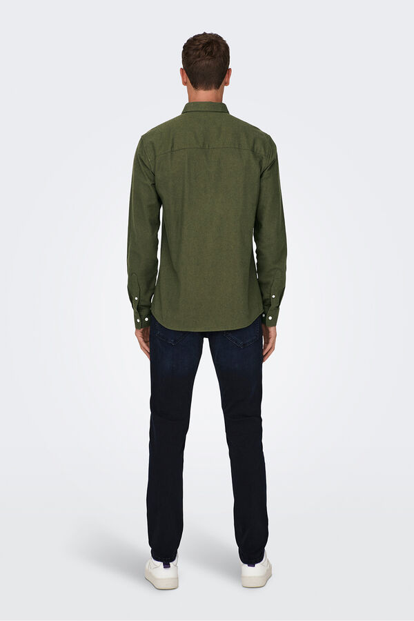 Only & Sons Camisa manga larga verde