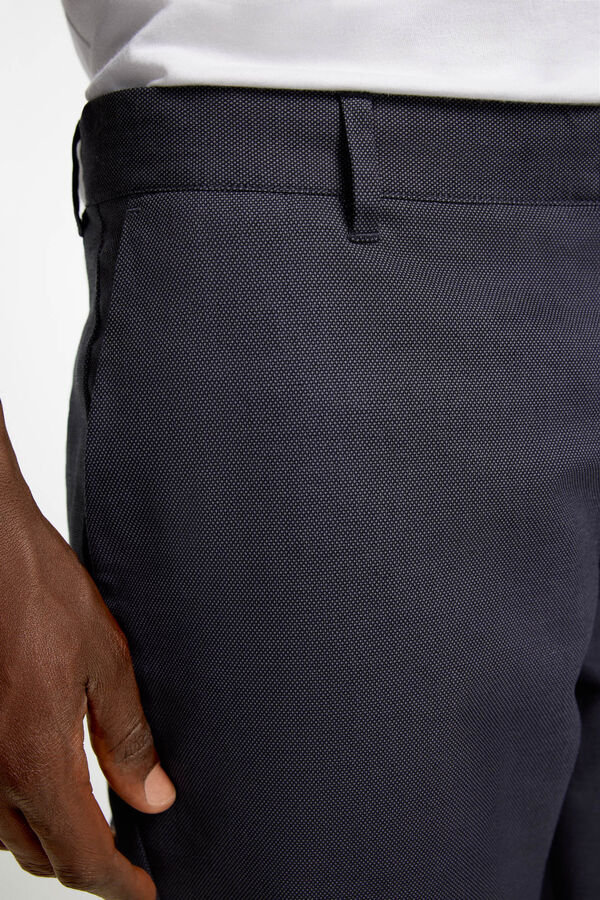 Springfield Calças chino formais estrutura bicolor cinzento