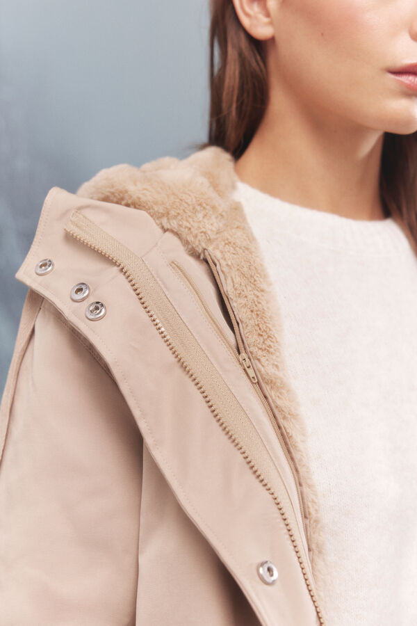 Springfield Parka capucha 2 en 1 repelente al agua beige