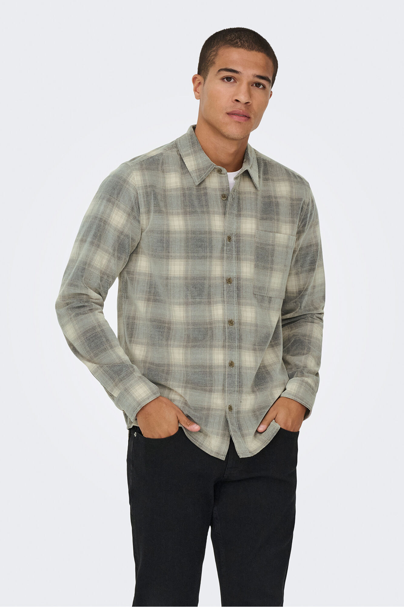 Only & Sons Camisa manga larga pana
